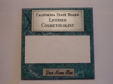 Teal Marble Plaque Silver/Black