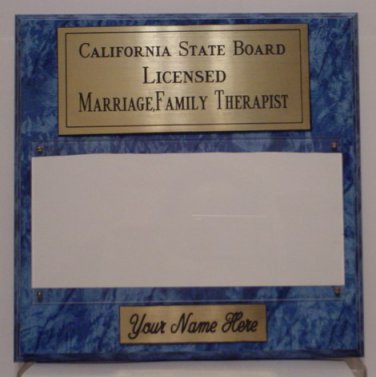 Blue Marble Plaque Gold/Black