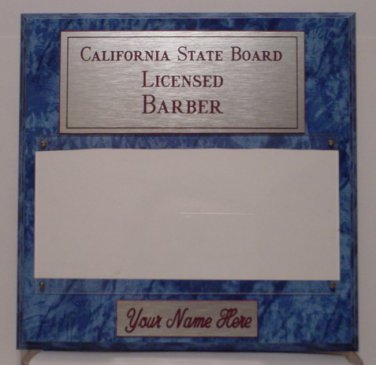 Blue Marble Plaque Silver/Red