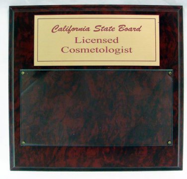 Red Marble Plaque Gold/Red