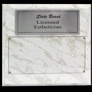 White Marble Plaque Silver/Black
