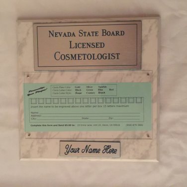 White Marble Plaque Silver/Green