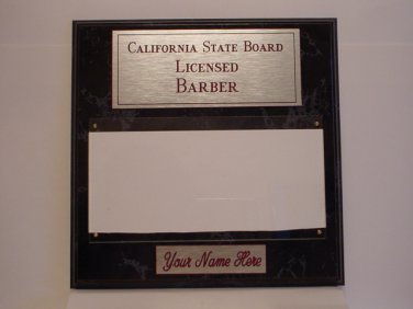 Black Marble Plaque Silver/Red