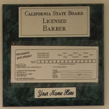 Green Marble Plaque Silver/Black