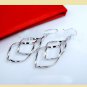 Elegant Shiny Silver Plated Waterdrop Twisted Double Loop Bicyclic Wave Earrings