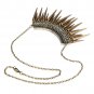 Elegant Exaggeration Punk Rock Vintage Spike Cone Rivet Tassel Bronze Choker Pendant Necklace