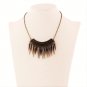 Elegant Exaggeration Punk Rock Vintage Spike Cone Rivet Tassel Bronze Choker Pendant Necklace