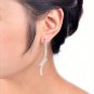 Simply Elegant Bridal Long Clear Silver Crystal Rhinestone Split Drop Dangle Earrings