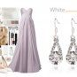 Classic White Austria Crystal Rhinestone Silver Plated Zircon Stone Water Drop Diamond Earrings