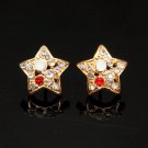 Stylish Shiny Multicolor Crystal Rhinestone Five Pointed Lucky Star Stud Earrings