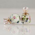Fashion Retro Prim Chic White Glossy Flowers Doubled Side Crystal Pearl Stud Earrings