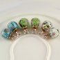 Fashion Retro Prim Chic Blue Glossy Flowers Doubled Side Crystal Pearl Stud Earrings