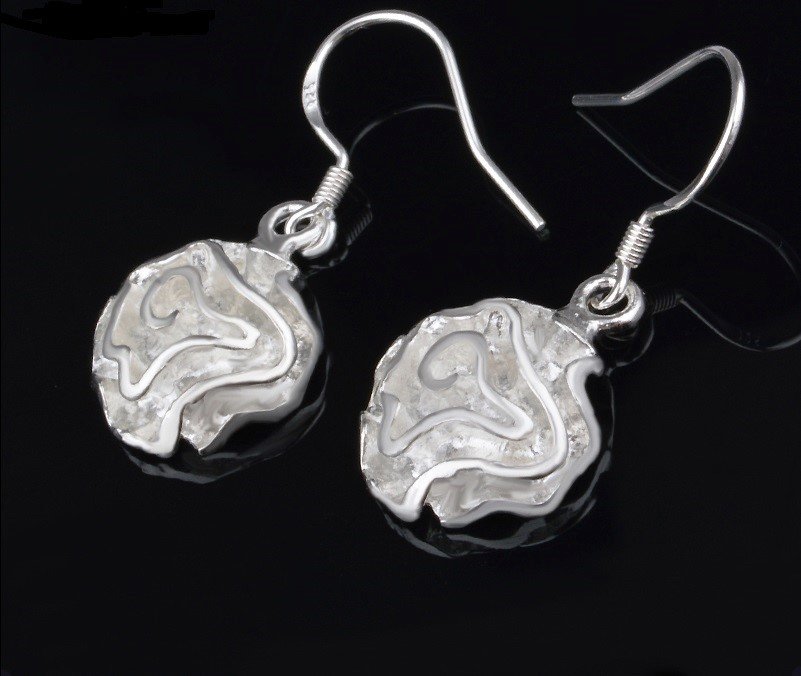 Elegant Classic 925 Sterling Silver Plated Rose Flower Drop Earrings