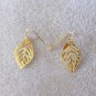 Chic Bohemian Filigree Gold Plated Small Flower Leaf Dangle Hook Earrings
