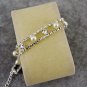 Elegant Pearl Crystal Rhinestone 18K Silver Plated Chain Link Indian Bangle Bracelets