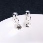 Sterling Silver Swarovski Element Crystal Lovers Cupid Arrow Piercing Heart Pendant Necklace Sets