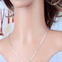 Romantic Bridal Silver Plated Clear Swarovski Element Crystal Heart Lovers Pendant Necklace Set
