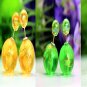 Fashion Retro Green Transparent Pearl Rainbow Color Double Side Front Back Stud Earrings