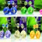 Fashion Retro Clear White Transparent Pearl Rainbow Color Double Side Front Back Stud Earrings