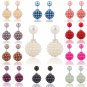 Chic Fashion Retro White Double Mesh Ball Bubble Pearl Peekaboo Front Back Stud Earrings