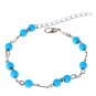 Boho Ethnic Tribal Turquoise Seed Beads Sterling Silver Plated Chain Anklet Ankle Foot Bracelet