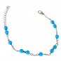 Boho Ethnic Tribal Turquoise Seed Beads Sterling Silver Plated Chain Anklet Ankle Foot Bracelet