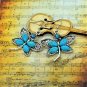 Bohemian Ethnic Tribal Tibetan Silver Crystal Rhinestone Turquoise Dragonfly Pendant Drop Earrings