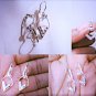Beautiful Clear Crystal Rhinestones Bridal Pentagon Clip Stud Earrings