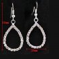 Timeless Luxurious Clear Sterling Silver Plated Crystal Rhinestone Teardrop Bridal Earrings