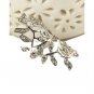 Greek Goddess Silver Plated Sparkling Rhinestone Stainless Steel Long Branch Leaf Knuckle Wrap Ring
