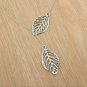 Simply Elegant Stainless Steel Silver Filigree Double Leaf Lariat Pendant Chain Necklace
