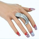 Bohemian Fashion Vintage Romantic Sterling Antique Silver Delicate Leaves Ring
