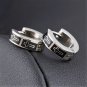 Punk Rock Hip-Hop Unisex Metal Stainless Steel Two Laser Printed Cross Huggie Hoop Stud Earrings