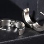 Punk Rock Hip-Hop Unisex Metal Stainless Steel Two Laser Printed Cross Huggie Hoop Stud Earrings