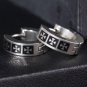 Punk Rock Hip-Hop Unisex Metal Stainless Steel Three Laser Printed Cross Huggie Hoop Stud Earrings