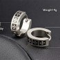 Punk Rock Hip-Hop Unisex Metal Stainless Steel Three Laser Printed Cross Huggie Hoop Stud Earrings