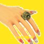 Punk Rock Unisex Antique Bronze Retro Vintage Lions Head Clear Crystal Eyes Cocktail Ring