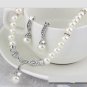Elegant Ivory Pearl Silver Swarovski Rhinestone Crystal Diamante Bridal Wedding Jewelry Set