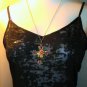 Punk Rock Antique Bronze Cross Crucifix Gothic Skeleton Skull Flower Rose Chain Necklace Pendant