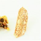 Retro Punk Rock Lace Victorian Style Gold Filigree Flower Shield Full Knuckle Wrap Finger Ring