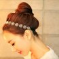 Fashion Chic Bohemian Gold Plated Rose Flower Metallic Hollow Elastic Hair Band Headband