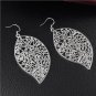 Charming Fashion Classic 925 Sterling Silver Plated Leaf Dangle Hook Earrings