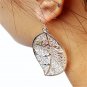 Charming Fashion Classic 925 Sterling Silver Plated Leaf Dangle Hook Earrings