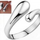 Classic Elegant 925 Sterling Silver Plated Teardrop Thumb Split Adjustable Ring Band