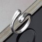 Classic Elegant 925 Sterling Silver Plated Teardrop Thumb Split Adjustable Ring Band