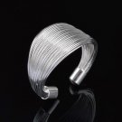 Elegant Classic 925 Sterling Silver Plated Gathered Adjustable Open Thumb Ring