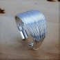 Elegant Classic 925 Sterling Silver Plated Gathered Adjustable Open Thumb Ring