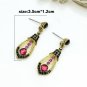 Elegant Red Crystal Rhinestone Cubic Zirconia Studded Indian Chandelier Teardrop Earrings