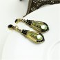 Elegant Green Crystal Rhinestone Cubic Zirconia Studded Indian Chandelier Teardrop Earrings