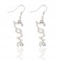 Romantic Sterling Antique Silver Plated Love Letter Drop Dangle Fishhook Earrings